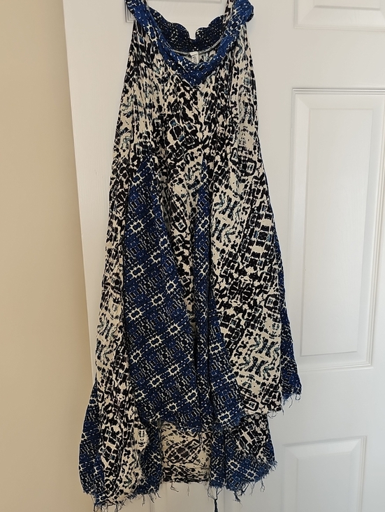 Free People Dresses & Skirts - Free People Blue and White High-Low Printed Maxi Skirt